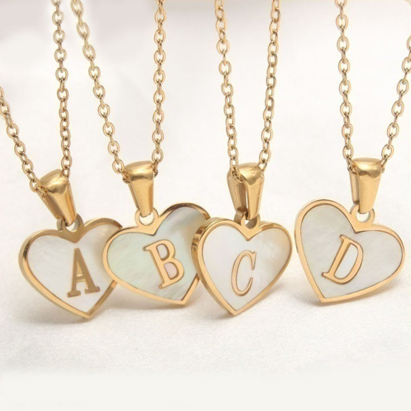 Personalized Heart Letter Necklace – Elegant Initial Pendant for Women