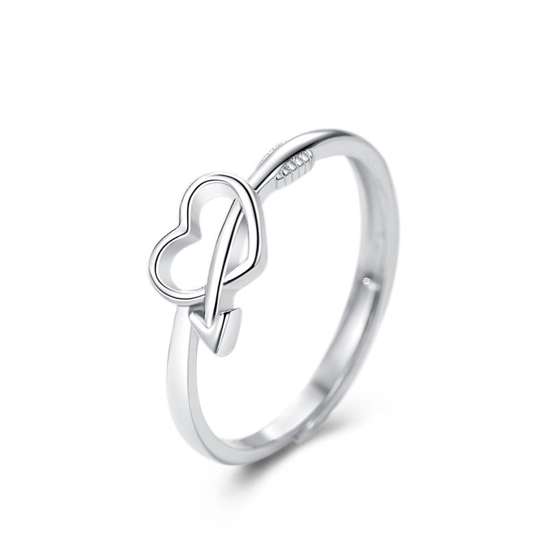 Minimalist Heart Ring for Women – Elegant Open Adjustable Love Ring