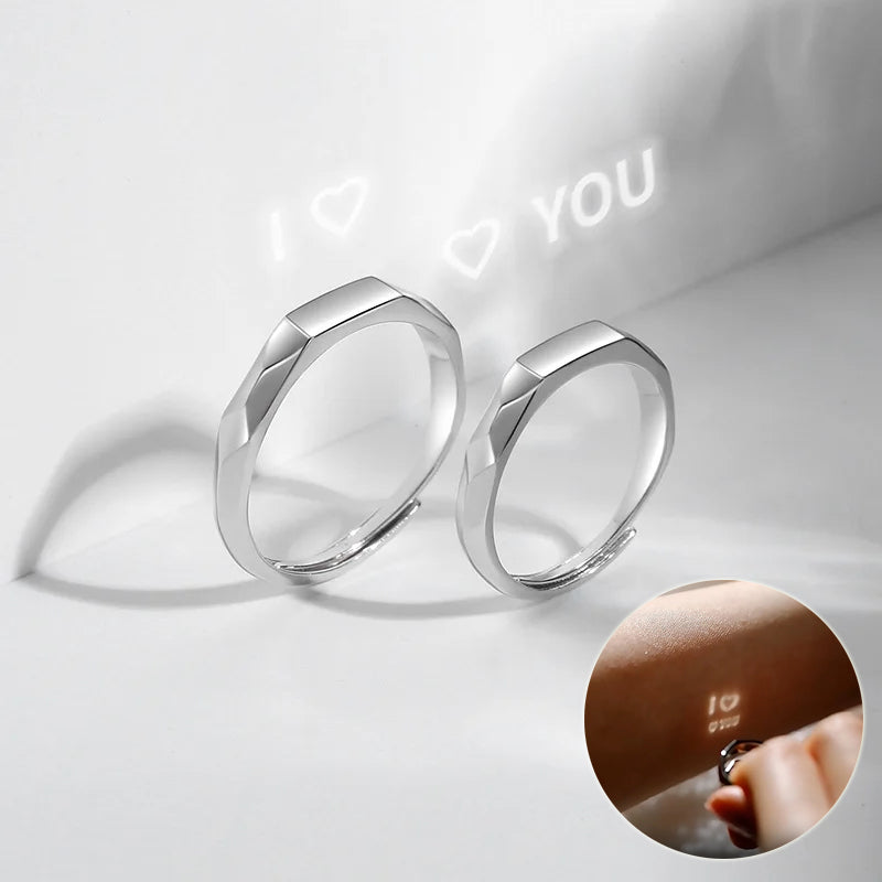 Hidden Love Projection Ring – “I Love You” Light Reveal | 925 Sterling Silver