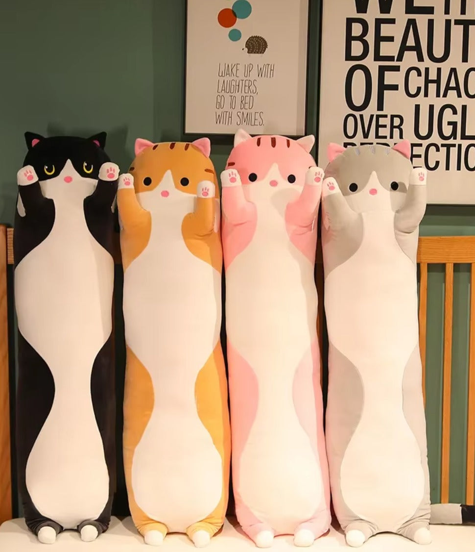 Lange Kat Knuffel - Kawaii Slaapmaatje & Kussen