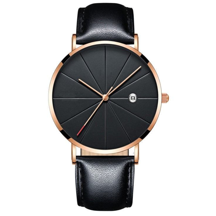 Men’s Waterproof Minimal Quartz Watch with Calendar – Elegant Business Style
