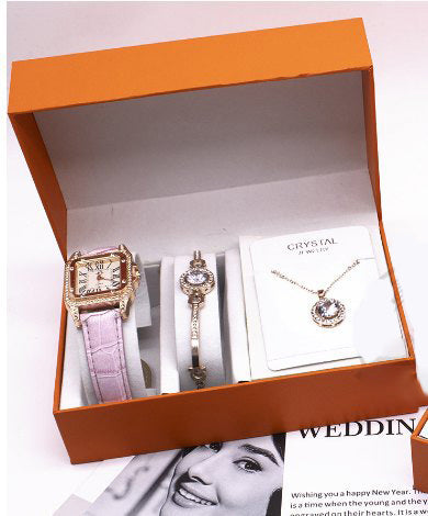 Luxury Women Watch Set with Bracelet and Necklace – Elegant Gift Jewelry Set