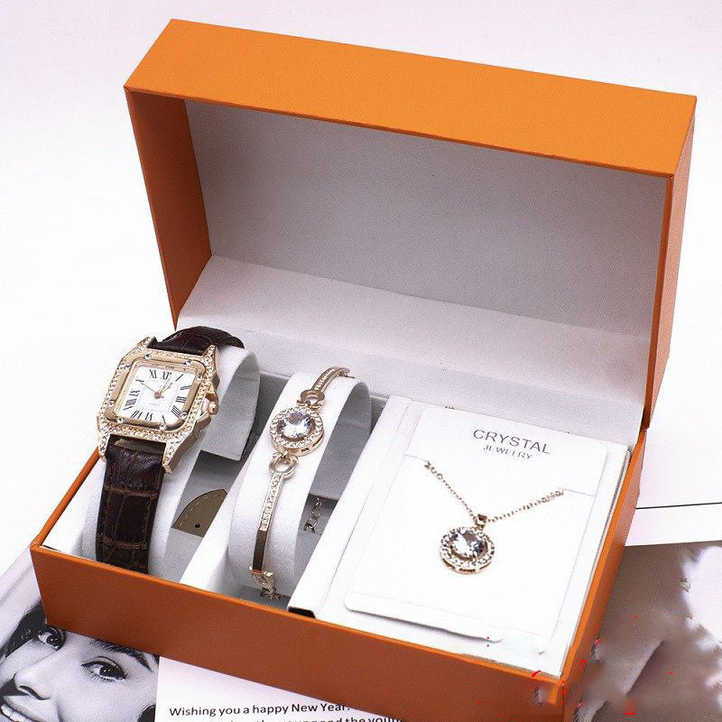 Luxury Women Watch Set with Bracelet and Necklace – Elegant Gift Jewelry Set