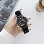 Nylon Watch Strap with W Pattern – Adjustable Loopback Sport Watch Band