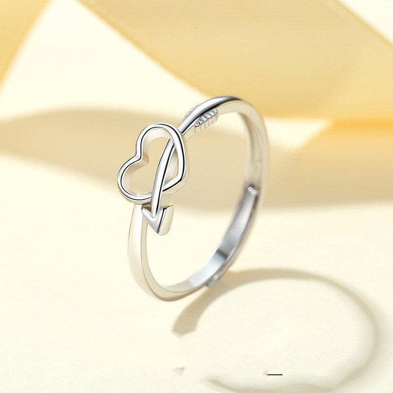 Minimalist Heart Ring for Women – Elegant Open Adjustable Love Ring