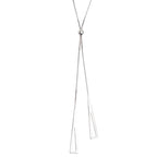 Elegant Geometric Drop Necklace for Women – Minimalist Adjustable Silver Chain