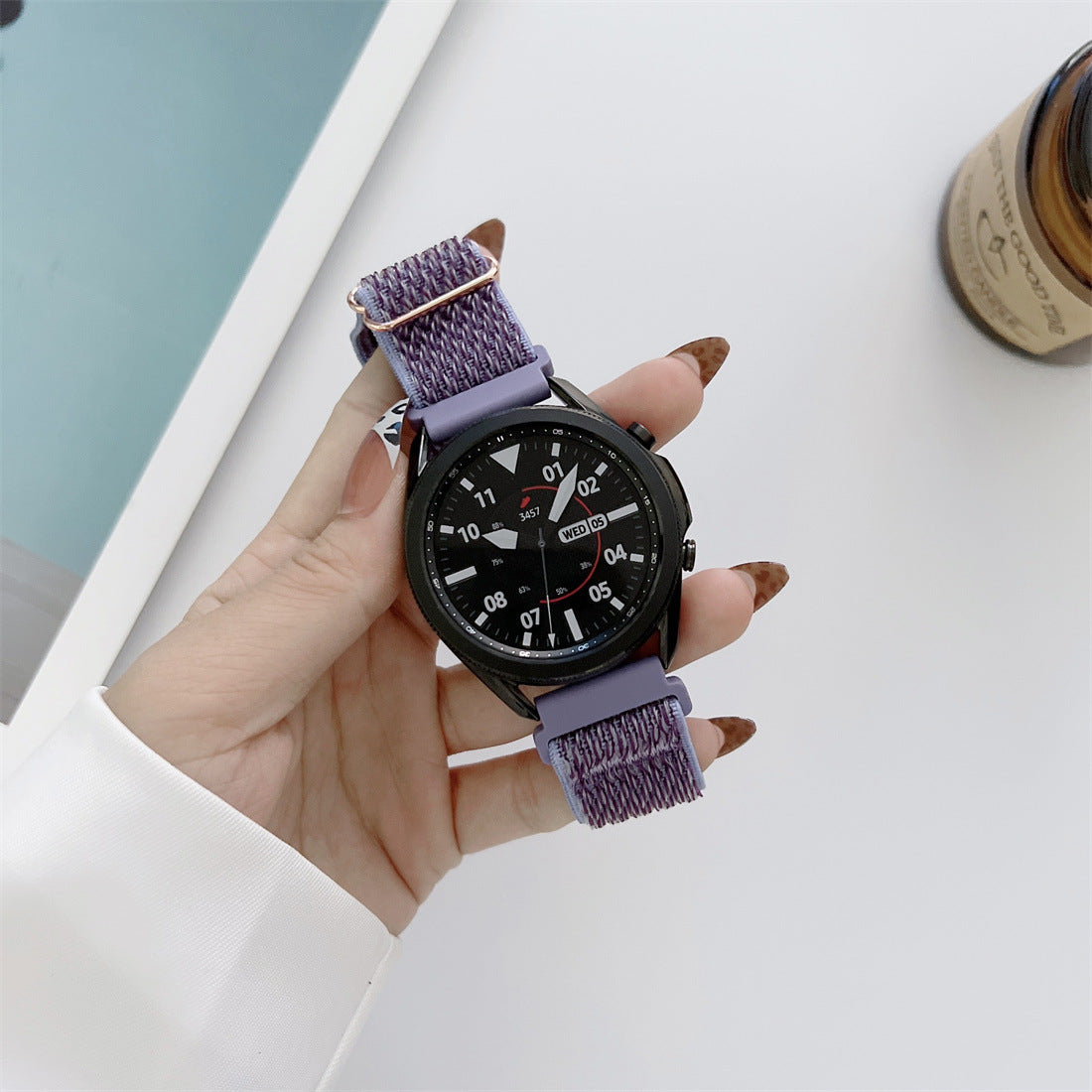 Nylon Watch Strap with W Pattern – Adjustable Loopback Sport Watch Band