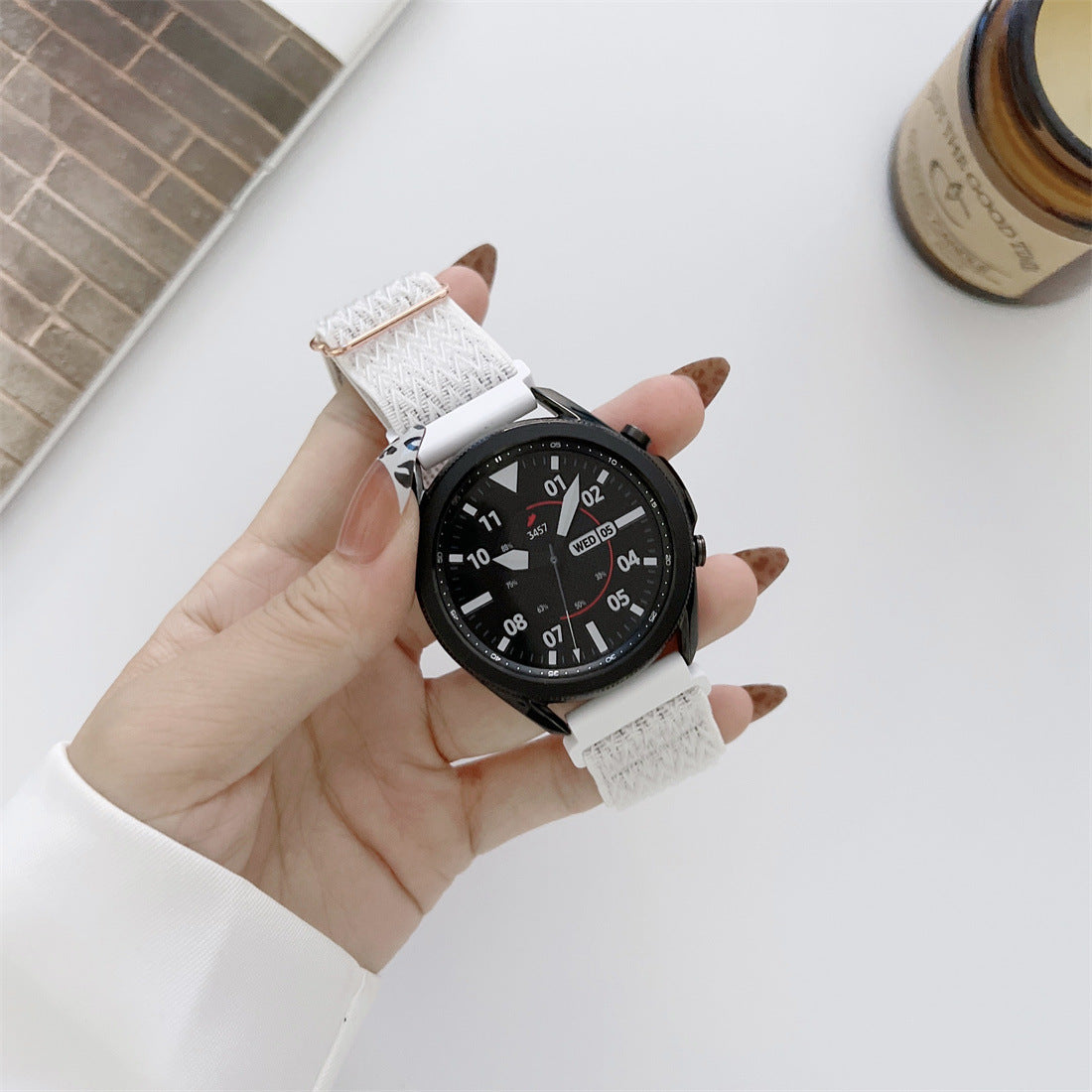 Nylon Watch Strap with W Pattern – Adjustable Loopback Sport Watch Band