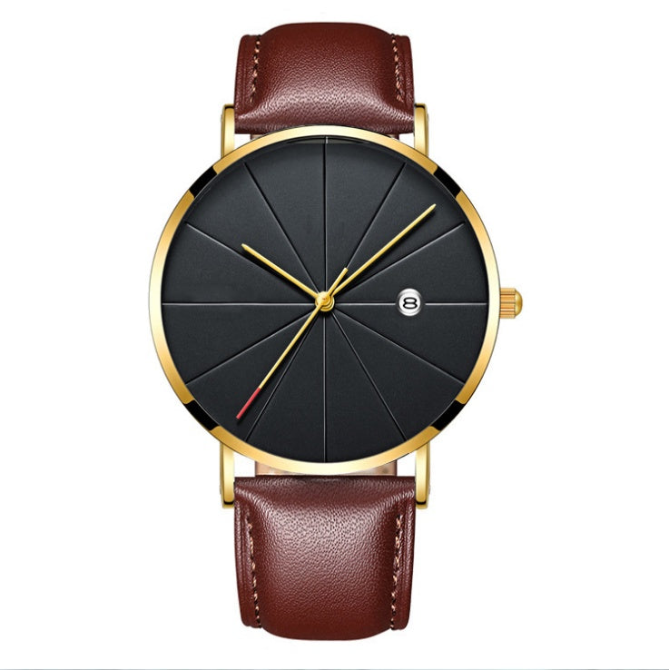 Men’s Waterproof Minimal Quartz Watch with Calendar – Elegant Business Style