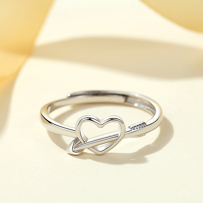 Minimalist Heart Ring for Women – Elegant Open Adjustable Love Ring