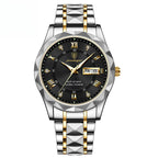 Luxury Men's Waterproof Quartz Watch with Double Calendar & Luminous Display