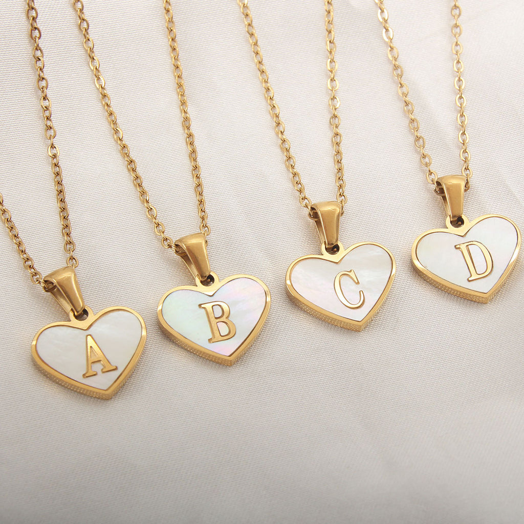 Personalized Heart Letter Necklace – Elegant Initial Pendant for Women
