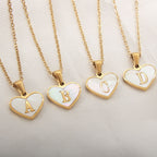 Personalized Heart Letter Necklace – Elegant Initial Pendant for Women