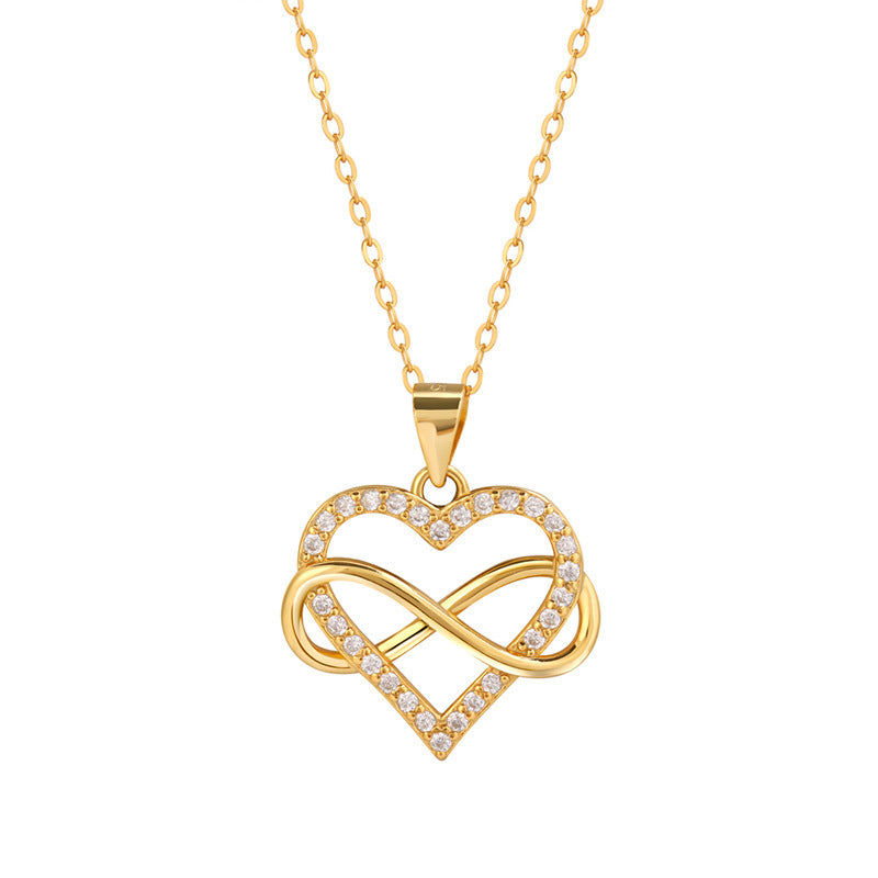 Unlimited Love Heart Necklace for Women – Elegant Gold Love Pendant