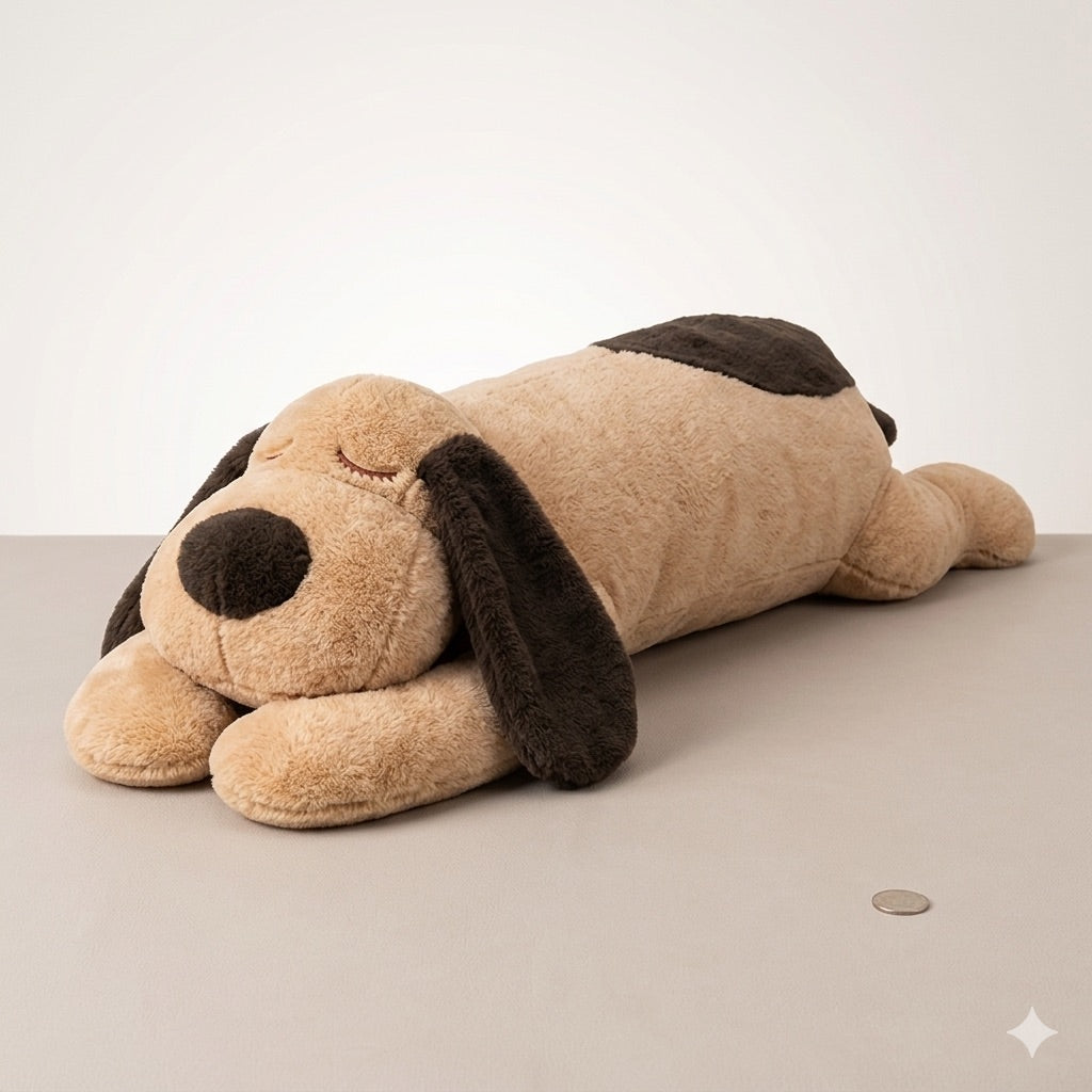 Zachte Liggende Puppy Knuffel - Comfort Kussen