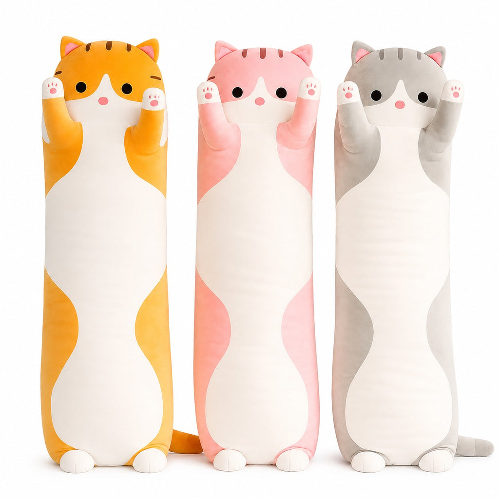 Lange Kat Knuffel - Kawaii Slaapmaatje & Kussen