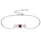 Elegant Adjustable MOM Bracelet – Silver Heart Bracelet Gift for Mothers