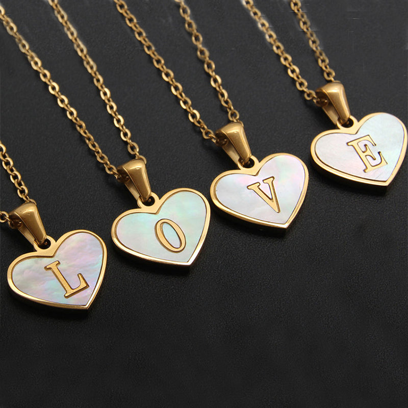 Personalized Heart Letter Necklace – Elegant Initial Pendant for Women